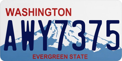 WA license plate AWY7375
