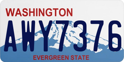 WA license plate AWY7376
