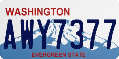WA license plate AWY7377