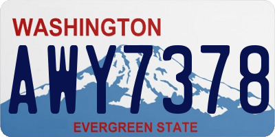 WA license plate AWY7378