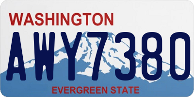 WA license plate AWY7380