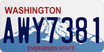WA license plate AWY7381