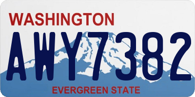 WA license plate AWY7382