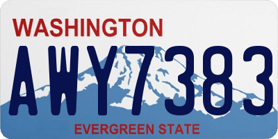 WA license plate AWY7383