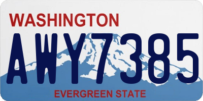 WA license plate AWY7385