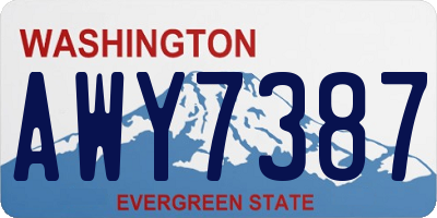 WA license plate AWY7387
