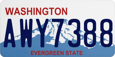 WA license plate AWY7388
