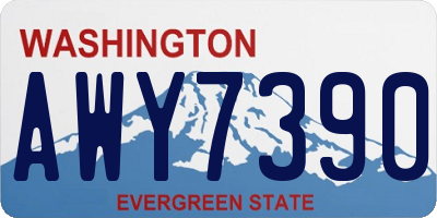 WA license plate AWY7390