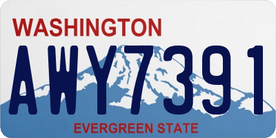 WA license plate AWY7391