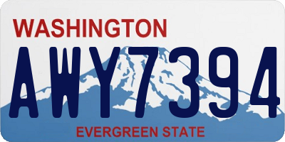 WA license plate AWY7394