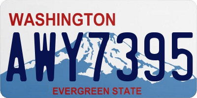 WA license plate AWY7395