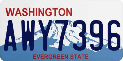 WA license plate AWY7396