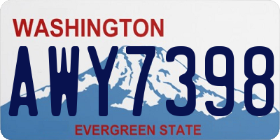 WA license plate AWY7398