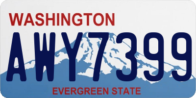 WA license plate AWY7399