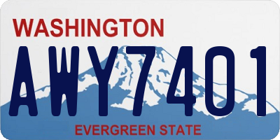 WA license plate AWY7401