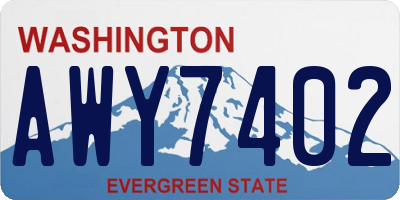 WA license plate AWY7402
