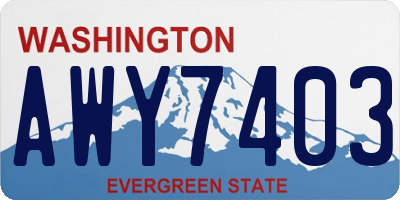 WA license plate AWY7403