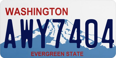 WA license plate AWY7404