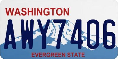 WA license plate AWY7406