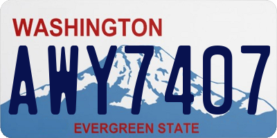 WA license plate AWY7407