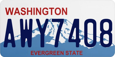 WA license plate AWY7408