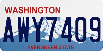 WA license plate AWY7409