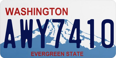WA license plate AWY7410