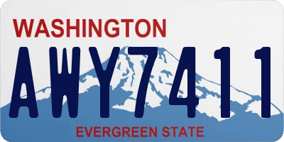 WA license plate AWY7411