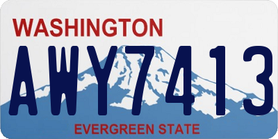 WA license plate AWY7413