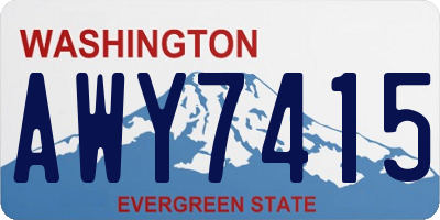 WA license plate AWY7415
