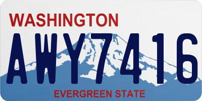 WA license plate AWY7416