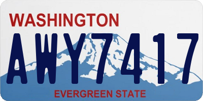 WA license plate AWY7417