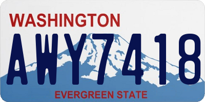 WA license plate AWY7418