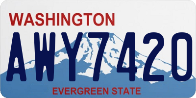 WA license plate AWY7420