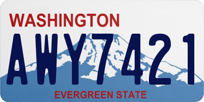 WA license plate AWY7421