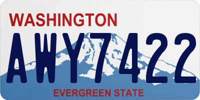 WA license plate AWY7422