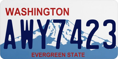 WA license plate AWY7423
