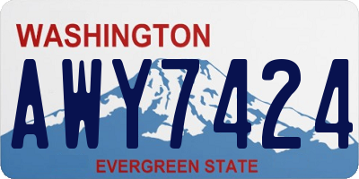 WA license plate AWY7424