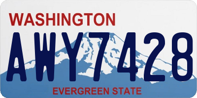 WA license plate AWY7428
