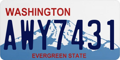 WA license plate AWY7431