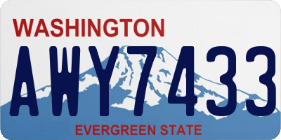 WA license plate AWY7433
