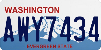 WA license plate AWY7434