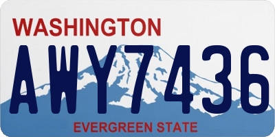 WA license plate AWY7436