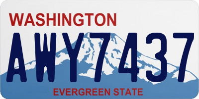 WA license plate AWY7437