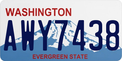 WA license plate AWY7438