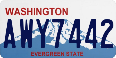 WA license plate AWY7442