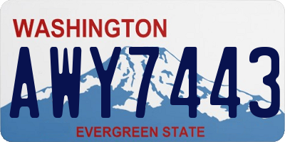 WA license plate AWY7443
