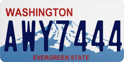 WA license plate AWY7444