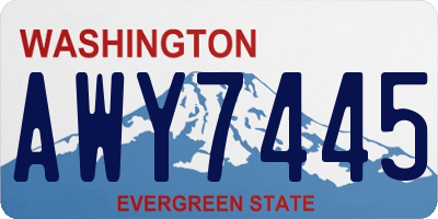 WA license plate AWY7445