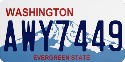 WA license plate AWY7449